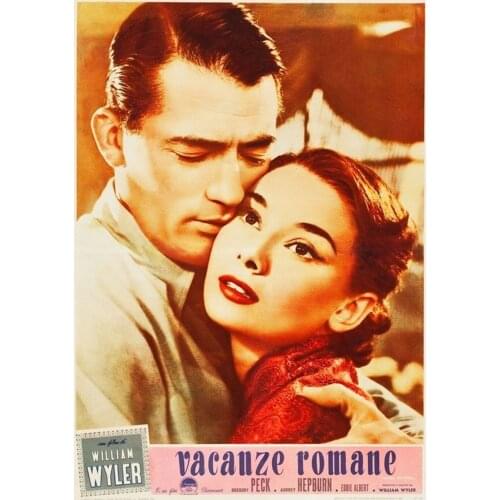 Audrey Hepburn Roman Holiday Old Movie Poster Vintage Retro Poster Canvas Painting DIY Wall Paper Posters Home Gift Decoration