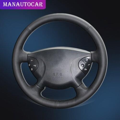 Car Braid On The Steering Wheel Cover for Mercedes-Benz W210 E240 E63 E320 E280 2002-2005 Car-styling Auto Steering Wheel Covers