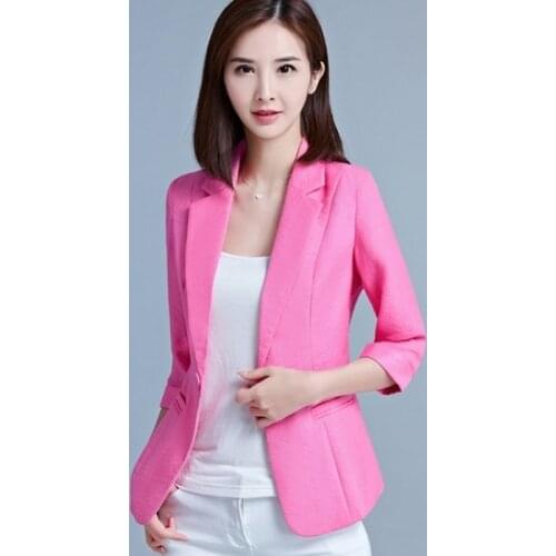 5XL OL Casual Double Breasted Women Blazer Jacket Notched Collar Female Jackets Fashion Suits Outwear Spring Autumn Coat