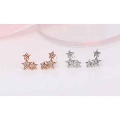 Lovely Womens Wedding Beautiful fashion earring fair lady South Korea three inset the ear nail temperament girl earring