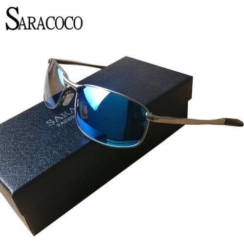 SARACOCO Fashion Sunglasses Polarized Men 2017 Glasses for Night Driving Glasse Male Square Polaroid Lens UV400 Oculos R130