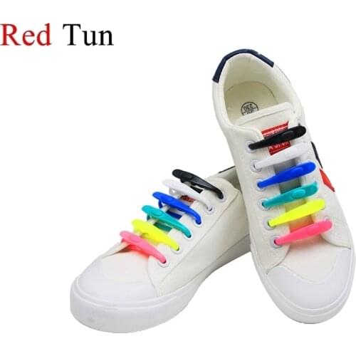 14pcs Silicone Shoelaces Round Elastic Shoe Laces Special No Tie Shoelace For All Kids / Adults