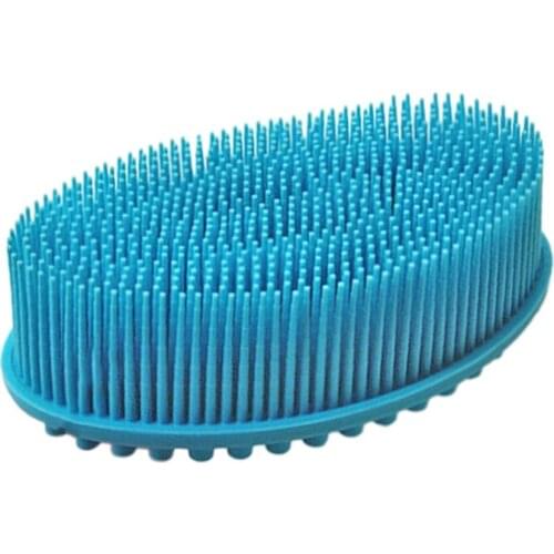 Blue Soft Silicone Body Brush Massage Scrub Bath Brush For Baby Shower Washing Exfoliating Gloves Foot Scrubber