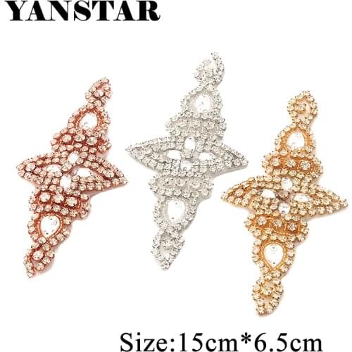 YANSTAR 30PCS Wholesale Bridal Belt Rhinestone Applique Accessory For Dresses Sash Rhinestone Applique DIY Bridal Gown YS901