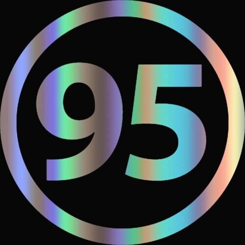 15x15 cm Funny Vinyl Decal Round Number 95 Car Sticker Waterproof Stickers on Truck Bumper Rear Window