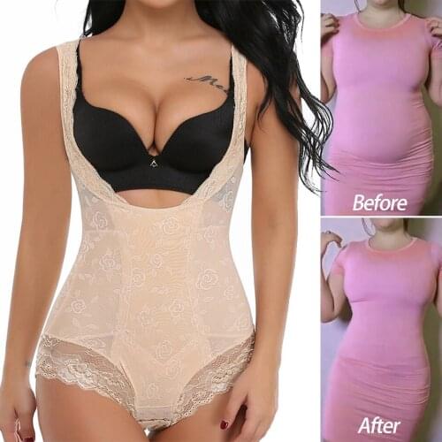 Women Lace Body Shaper Fajas Colombianas Seamless Bodysuit Slimming Waist Trainer Shapewear Push Up Butt Lifter Corset Tops