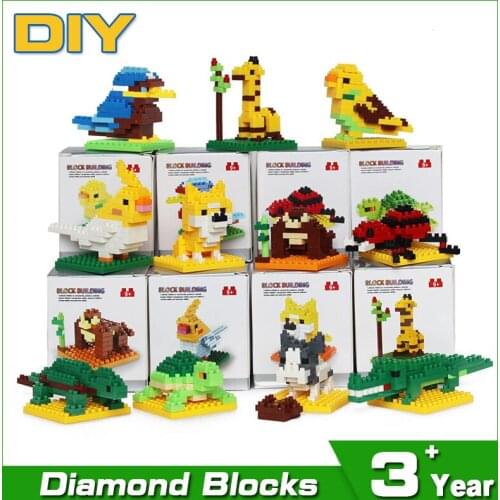 Animal building blocks series small particles compatible with All Brand childrens DIY assembly teaching activities gift toys