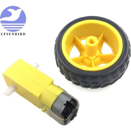 1set=1pcs Deceleration DC motor + 1pcs supporting wheels smart car chassis, motor/robot car wheels