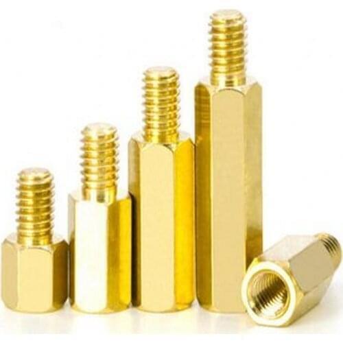 100Pcs M2.5*7+6mm Hex head Brass Spacing Screws Threaded Pillar PCB Computer PC Motherboard StandOff Spacer L 7MM