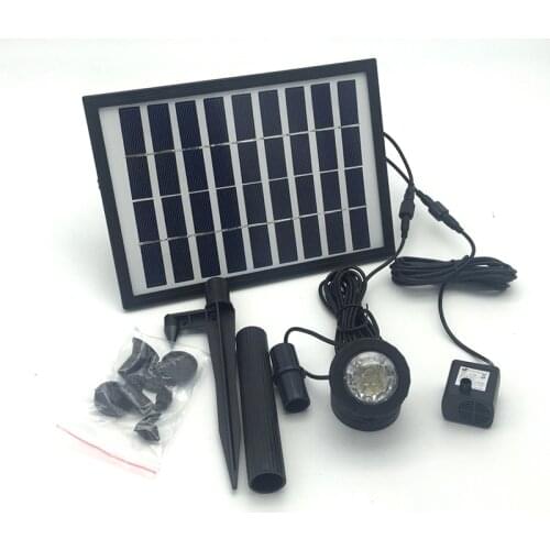 180 High Quality Booster 9V 5W Solar Panel Battery Water Pump Landscape Fountain with Dive Light