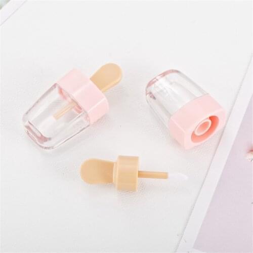 32pcs 3.9ml Clear Ice Cream Lip Gloss Tube Mini Refillable Empty Lip Balm Container with Lid Lipstick Samples Bottle