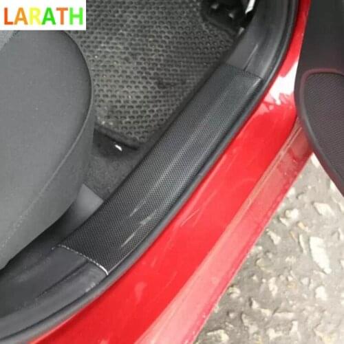 For Mazda 3 Axela hatchback 2014-2017 ABS Carbon Fiber Car Door Sill Scuff Guard Protector Car Syling Accessories 4PCS