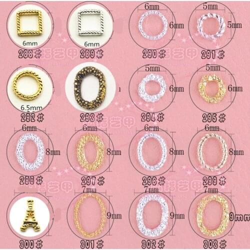 50pcs/pack Kawaii Oval Circle Style Nail Art Parts Korea 3D Alloy Nail Accessories Nail art Decoration DIY Nail Tips Supplies