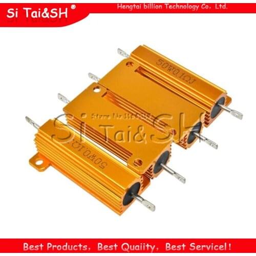 50W Aluminum Power Metal Shell Case Wirewound Resistor 0.01 ~ 100K 0.05 0.1 0.5 1 1.5 2 6 8 10 20 100 150 200 300 500 1K 10K ohm