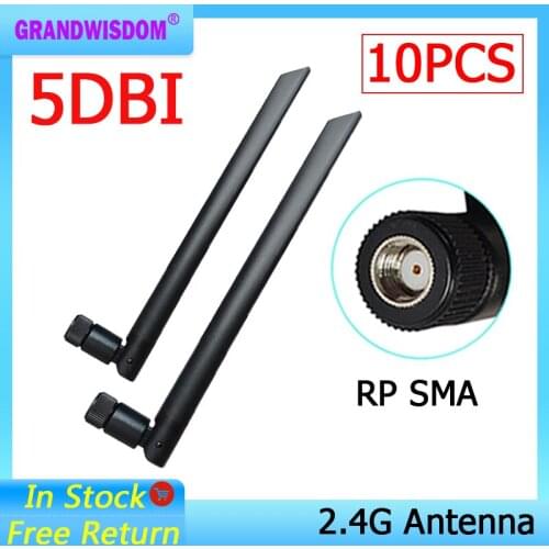 2.4GHz wifi antennA pbx 10pcs 5dBi Aerial RP-SMA Connector antena 2.4G antenne wi fi antenas wi-fi antennas Wireless Router
