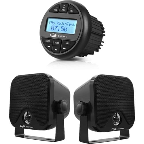 Marine Stereo Bluetooth Receiver Boat Audio System Radio AM FM Car MP3 Player+4inch Waterproof Speaker For RV ATV Bath Pool Yach