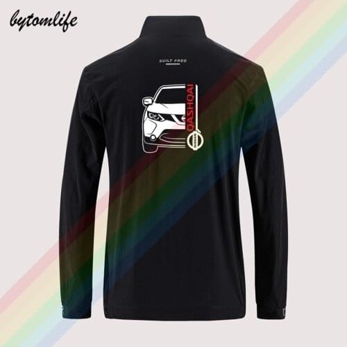 Nissan Qashqai J11 Car Auto Slim Sport Jacket Mens Street Windbreaker Zipper Thin Jacket Casual Back Printing Jacket Asian Size