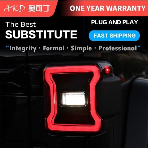 Car Tail Lights Parts For Jeep Wrangler 2008-2021 Taillights Rear Lamp LED Signal Reversing Parking FACELIFT