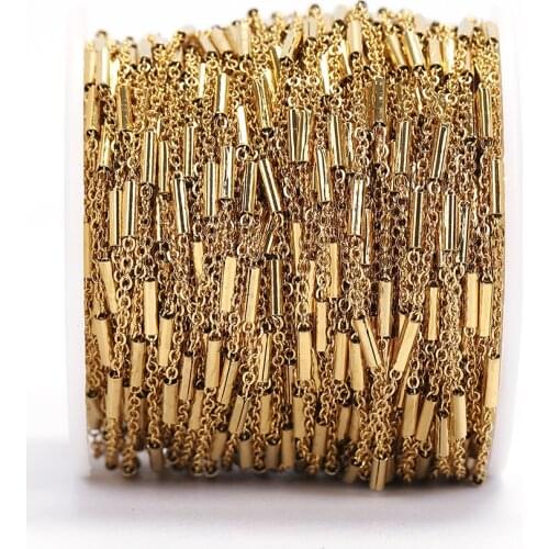 10meters/roll Tube Gold Stainless Steel Chain Necklace Chain Accessories for Bracelets Jewelry Making Components Handmade DIY