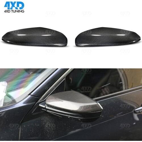 Dry Carbon fiber mirror cover For Honda Civic 10th 2016 2017 2018 2019 Side RearView mirror cover Replacement style