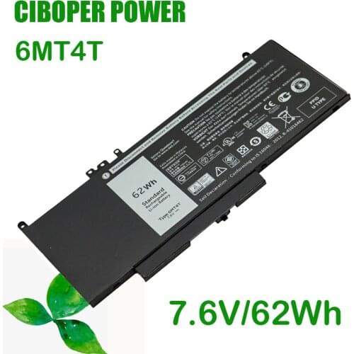 CP Original New Laptop Battery 6MT4T 7.6V 62WH For E5470 E5570 Notebook 15.6" M3510 TXF9M 79VRK 07V69Y 7V69Y