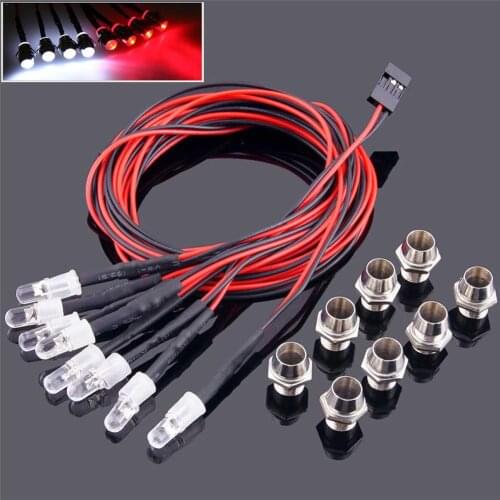 8 LED Headlight Taillight Upgrade Parts White Color Red Color LED Light Set For 1/10 RC Car Truck Light Crawler HSP RC Car Part