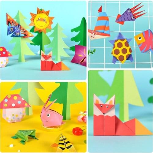 BalleenShiny Baby Toys 3D 54Pages Gifts Baby Animal Education DIY Paper Art Book Toys Toy Origami Cartoon Learning Kids Early