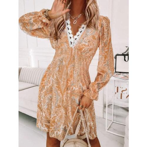 Summer Women Butterfly Sleeve Long Dress Sexy V-Neck Split Deep Temperament Dress Retro Painting Floral Print Ruffle Party Dress
