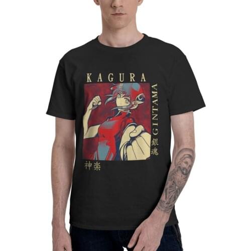 Gintama Kagura T Shirt Mens Cotton Print T-shirt Novelty Tshirt Short Sleeve Samurai Anime Manga Gin Tama Tee Tops