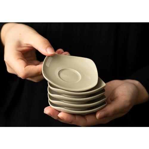 Ceramic coaster tea cup holder home tea ceremony accessories saucer Kung Fu tea set tea mat 1pc