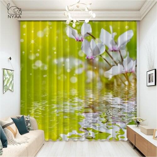 Chinese Style Flowers Photo Curtains For Kitchen Modern Pastoral Curtain Hook Home Textil Curtains For Kids Short Micro Shading