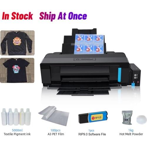 For Epson L1800 Printer A3 Size DTF Printer Set PET Film T-shirt Printer DTF Transfer Printing Machine For All Kinds of Fabric
