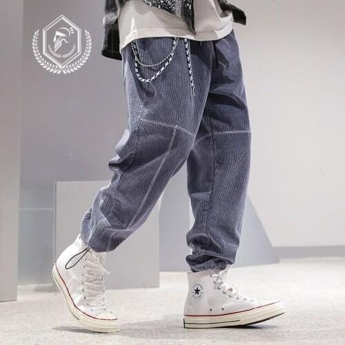 Men Loose Fleece Harem Jogger Pants Fashion Ankle-Length Hip Hop Pants