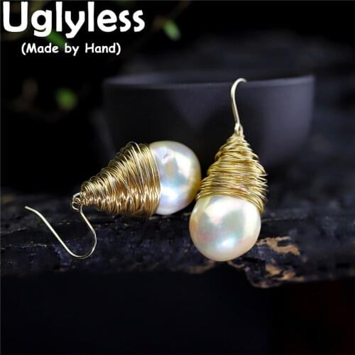 Uglyless Personalized Big Baroque Pearls Jewelry Sets for Women 100% Nature Pearls Earrings Pendants Necklaces 925 Silver Bijoux