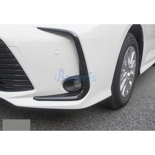 Carbon Fiber Color Front Fog Lamp Cover Light Frame Overlay Trim Car Styling For Toyota Corolla 2019 Accessories