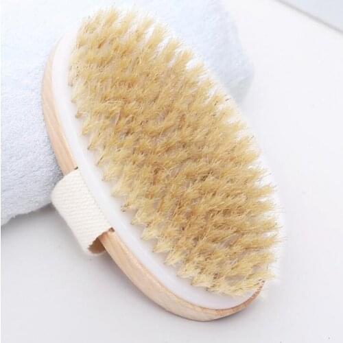 Dry Skin Body Brush with Natural Boar Bristles Remove Dead Skin Dry Brushing Body Bath Brush for Men Women LX1189