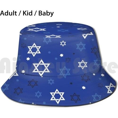 Hanukkah Sun Hat Foldable UV Protection Chanukah Hanukkah Blue Jewish Christmas Menorah Dreidel Happy Hanukkah Jew