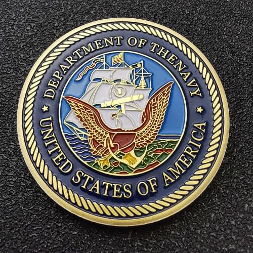 USA Army Department Of The Navy Gold Plated Coins Military Challenge Collectible Gifts