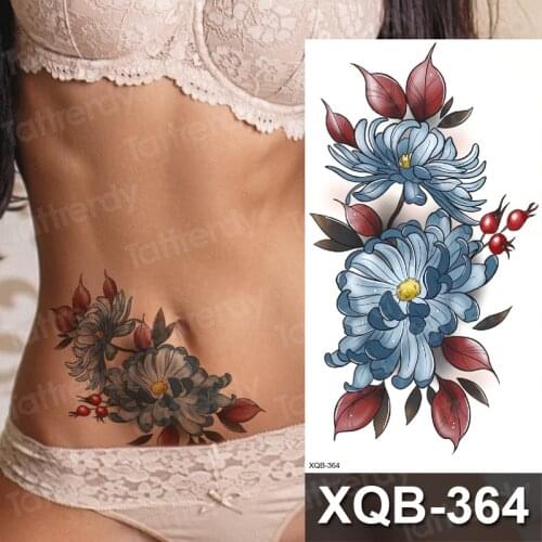 Waterproof Temporary Tattoo Sticker Leaves flowers pattern tattoo Water Transfer Sexy body art fake tattoo for women men girls