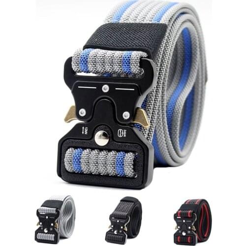 Military Tactical Nylon Belt Mens Fashion Brand Designer Jeans Belt Waist Strap Metal Buckle Cinturon Heavy Duty Accessories