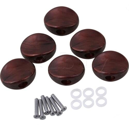 Yibuy 6x Universal Guitar Tuner Machine Head Circle Buttons Tuning Key Replacement