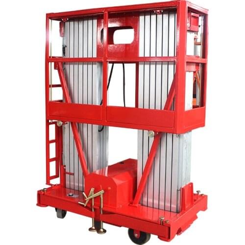 Factory price 6m to 14m aerial dual mast aluminum lift work platform