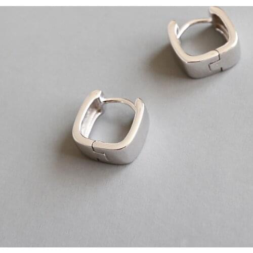 Geometric square 925 sterling silver stud earrings for women earings, fashion simple sterling silver best friends gift jewelry