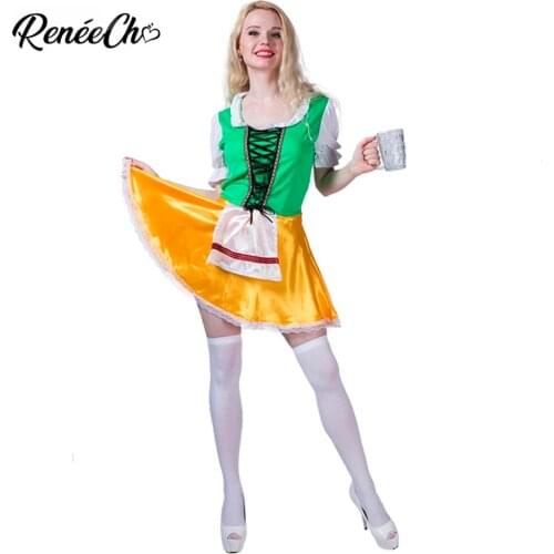 Halloween Costume For Women Oktoberfest Beauty Costume Lady Swiss German Beer Girl Costume 2018 New Sexy Waitress Cosplay