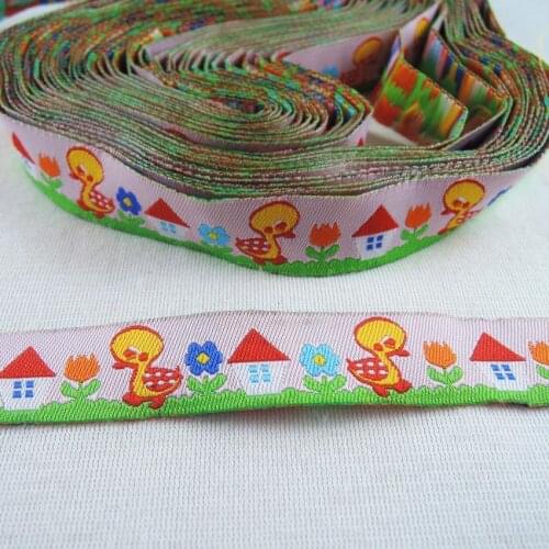 2017 NEW 5/8" 16mm house duck jacquard ribbon trims 10 yards, DIY handmade materials, wedding gift wrap Cartoon Pattern CX34