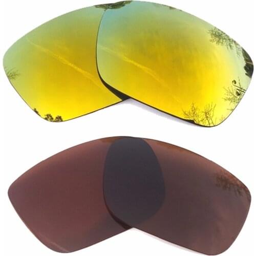 24K Gold Mirrored&Brown Polarized Replacement Lenses for Fuel Cell Frame 100% UVA & UVB