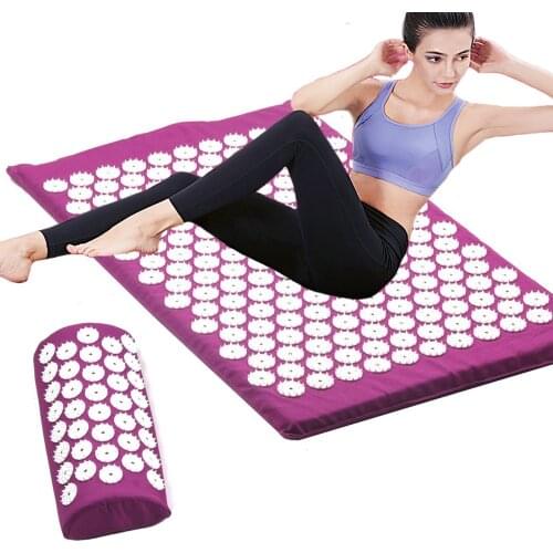 3Pcs/Set Acupressure Mat Head Neck Back Foot Massage Cushion Pillow Yoga Spike Mat Anti-stress Acupuncture pad Needle Massager