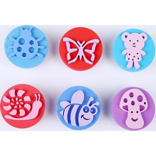 6 PCS Graffiti Seal Cute Creative Children DIY Drawing Tools Kindergarten Supplies For Early Education Students Office Supplies