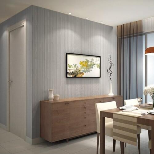 Beibehang Modern simple pure color flocking vertical striped 3D wallpaper plain color bedroom living room TV wall wallpaper roll