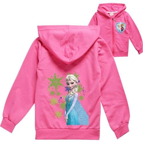 Kids Girls Frozen Elsa Anna Clothes Zipper Cartoon Hooded Jacket Toddler Kids Children Coat Casual Autumn Outerwear for Girl